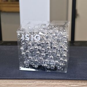 NIB IKEA ISIG Silver Bead Garland 5m / 5.5 Yard Christmas Tree Decoration 901